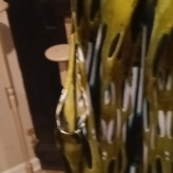 W WORTHINGTON green multi-colored mock tie-up neckline ribbed hem blouse 2X - Picture 7 of 13